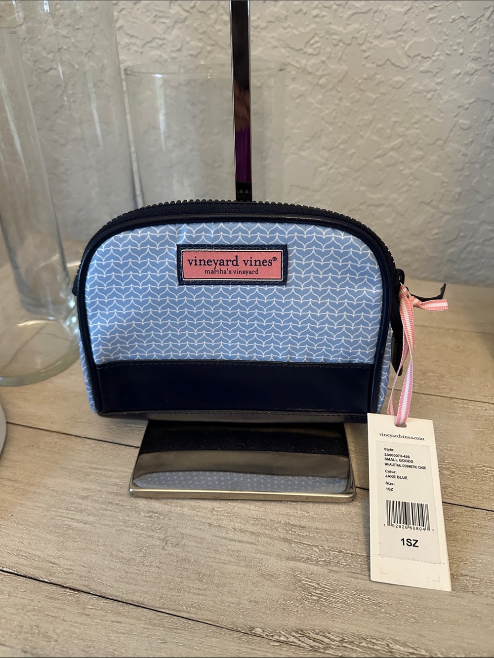 Vineyard Vines Light Blue & Navy Cosmetic Case